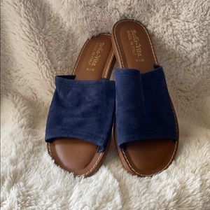 Bella Vita Blue Suede Slides